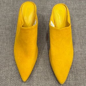 Mercedes Castillo Mustard Suede Mules - NEVER WORN